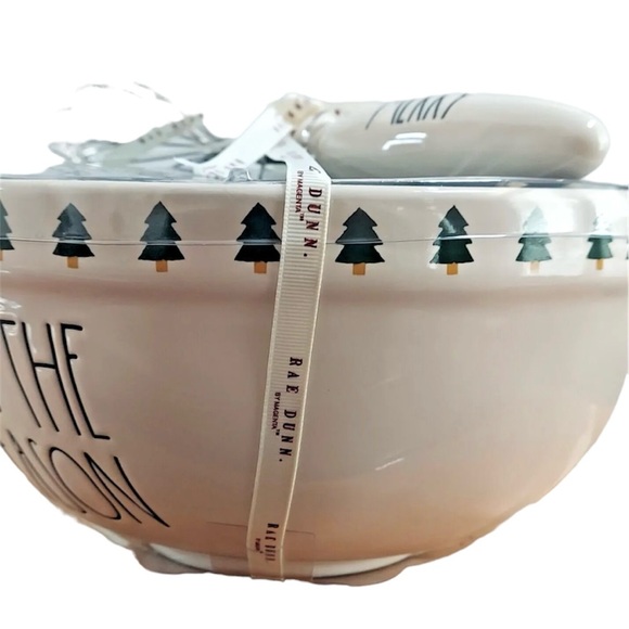 Rae Dunn By Magenta Tis the Season Mixing Bowl w/Wisk Set - Picture 3 of 9